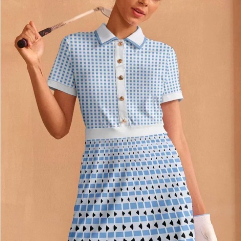 Acesgolf Not So Classic Short Sleeve A-Line 36.5 Inch Dress Medium Retail $99.99